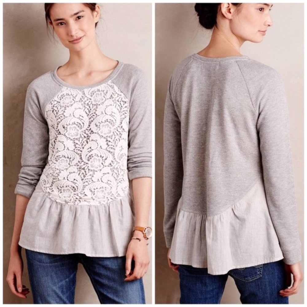 Anthropologie Sunday in Brooklyn Lace Overlay Top